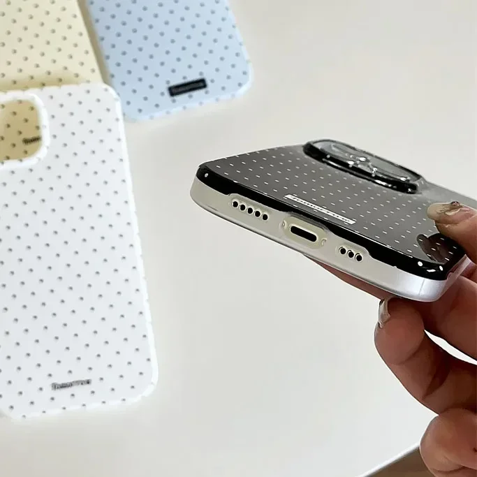 S4c095c0d5665438bb9ecbea4c03592aaU-1.webp INS Polka Dot Small Fresh Mobile Phone Case for iPhone 17 16 15 14 13 12 Pro Max 11 Ultra Slim Shockproof Cover for iPhone 17Pro