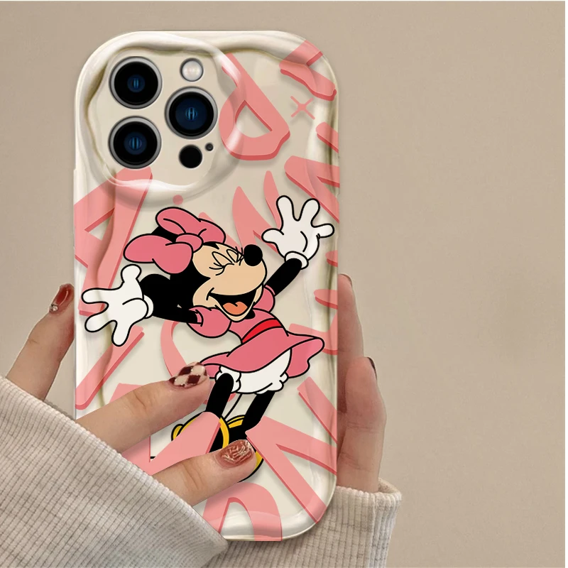 Mick Minni Cartoon Mouse Phone Case for iPhone 16 15 14 13 12 11 Pro Max Plus 16E XR XS X 7 8 Shockproof white Soft Silicone Back Cover