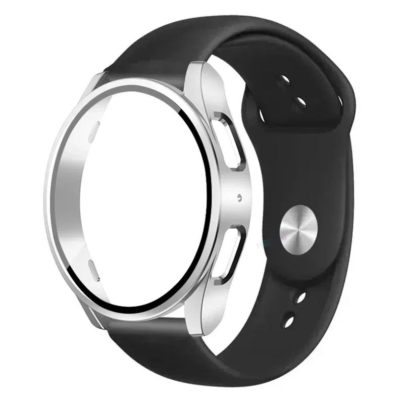 S4e7e848f592d446aa8fad6f781603dc0r.webp Tempered Glass+Case+Strap For Samsung Galaxy Watch 7 6 4 5 40mm 44mm Silicone band+Screen Protector 2 pack watch Accessories