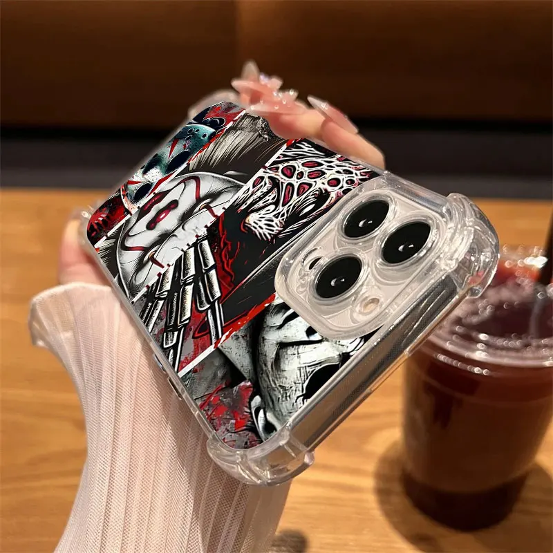 S4ff69a912ee64cd3a7839f4cff9d45c1J.webp Michaels Myers Horror Halloween Phone Case Clear For iPhone 17 16 14 15 11 12 13 Pro Max 16E 16 Plus 17Air Soft Shockproof Cover