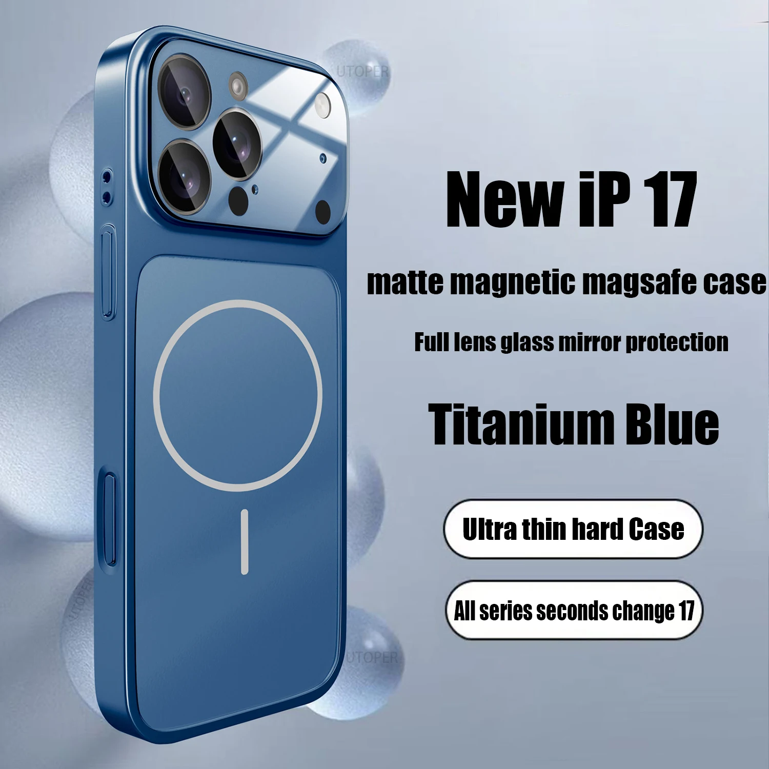 S4ff6dfcf11d74b14bccd0a6b4d43f9ceO.webp Luxury Large Frame Glass Lens Protect New Phone Case for iPhone 17 Air 16 15 14 13 Pro Max 17 Pro Magsafe Magnetic PC Hard Cover