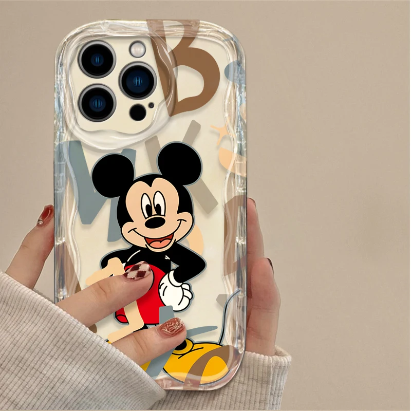 Mick Minni Cartoon Mouse Phone Case for iPhone 16 15 14 13 12 11 Pro Max Plus 16E XR XS X 7 8 Shockproof white Soft Silicone Back Cover