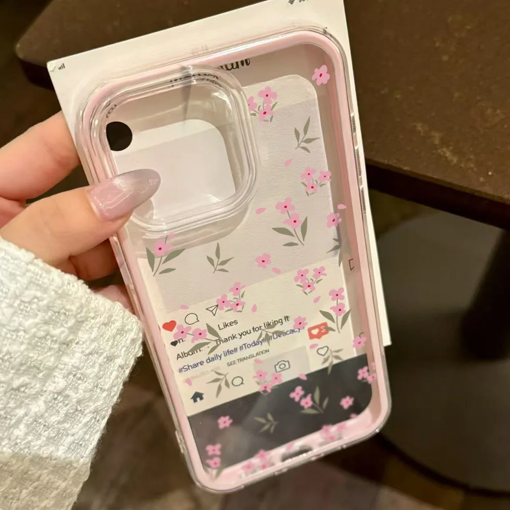 S5256198d4e264df88fcfc06836bab91ap.webp 2 in 1 Candy Color Phone Case For iPhone 11 16 17 Pro Max 13 15 14 12 17 Air 17promax Soft TPU Transparent Flower Funda Cover