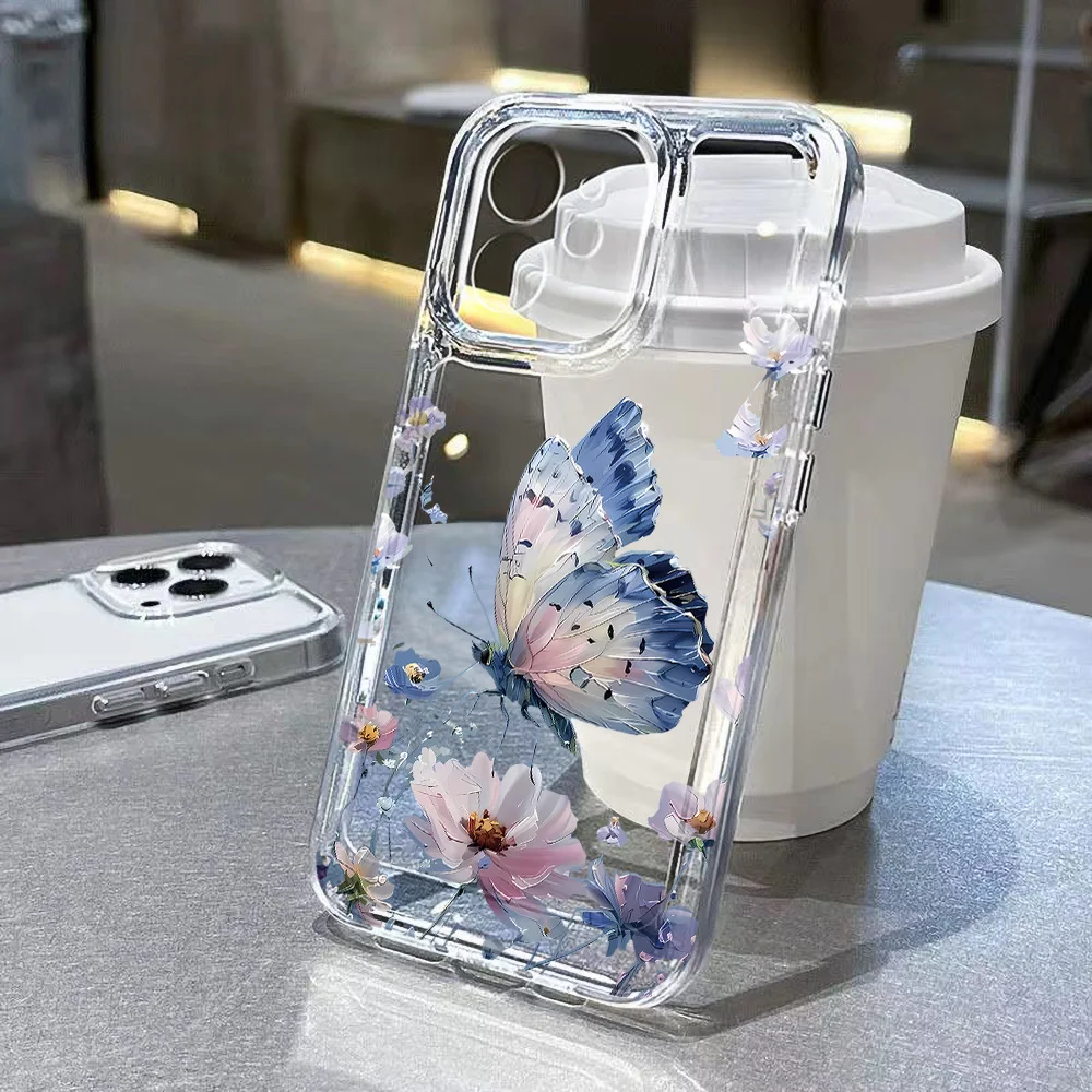 S525e4bba1c894b408d72da55c9fe2a30U-2.webp Rose Flower Phone Case For iPhone 16 Pro Case iPhone 17 15 14 11 13 12 Pro Max 16e 7 8 Plus XR SE Shockproof Clear Soft Cover
