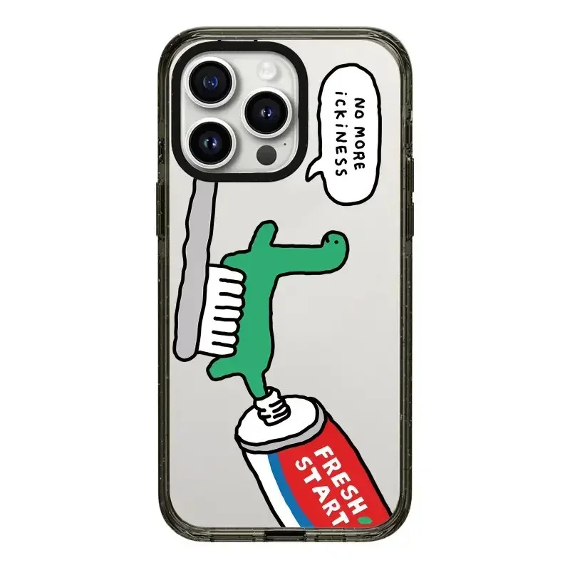 Cartoon Dinosaur Black Border 2.0 Acrylic Phone Case Cover for IPhone 12 13 14 15 16 17 Pro Max Case