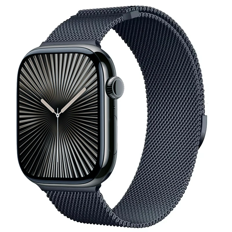 Pure Titanium Metal Milanese Strap for Apple Watch Band Ultra3/2 49mm 11 10 9 8 7 Magnetic Bracelet iWatch 6 5 4 SE2 46mm 45mm 41mm 44mm 40mm