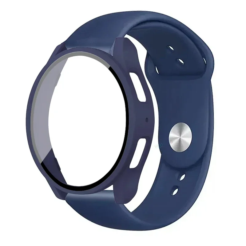 S547d017baffa4b4985b0780f2ba15894q.webp Tempered Glass+Case+Strap For Samsung Galaxy Watch 7 6 4 5 40mm 44mm Silicone band+Screen Protector 2 pack watch Accessories