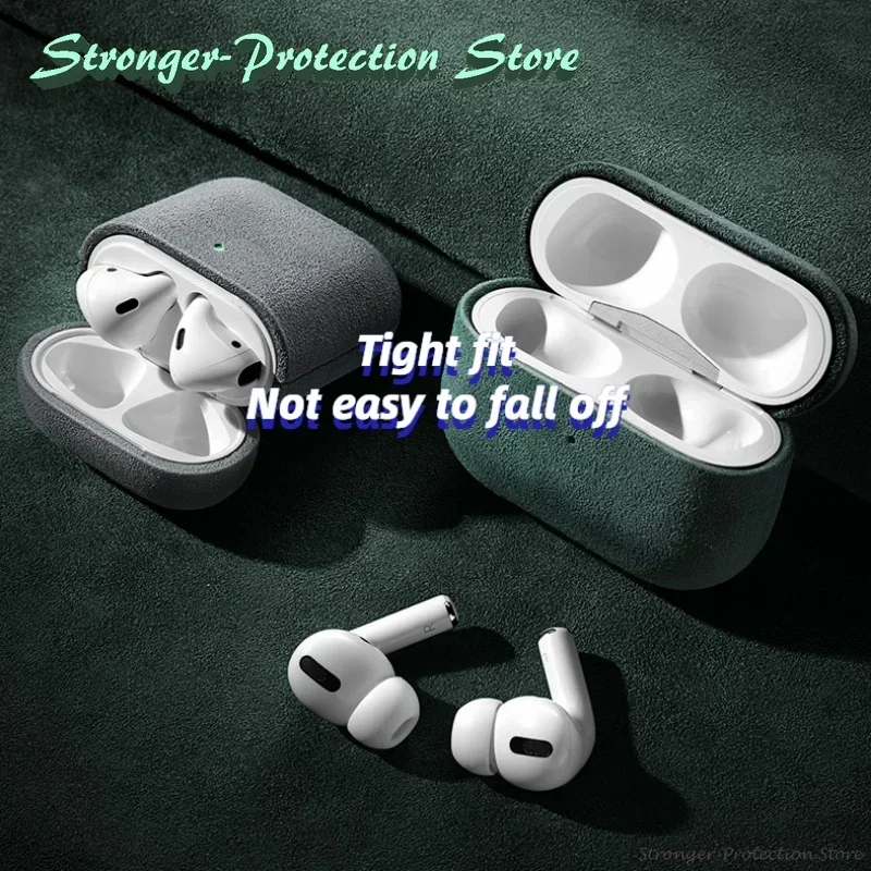Italian Suede Leather Case For Airpods Pro 2 For Airpods Pro 3 Airpods 4 3 Case Luxury Artificial Leather All Inclusive Case