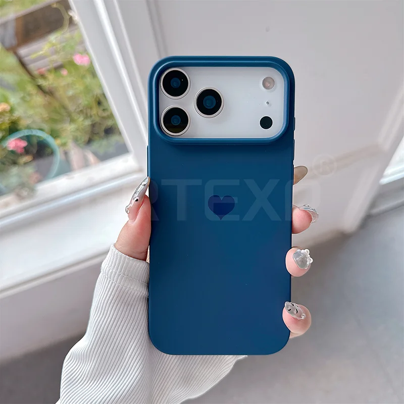 Love Heart Matte Candy Color Silicone TPU Soft Case For Iphone 17 Pro 17 Promax 17 Air 17 Solid Color Frosted Shell ﻿