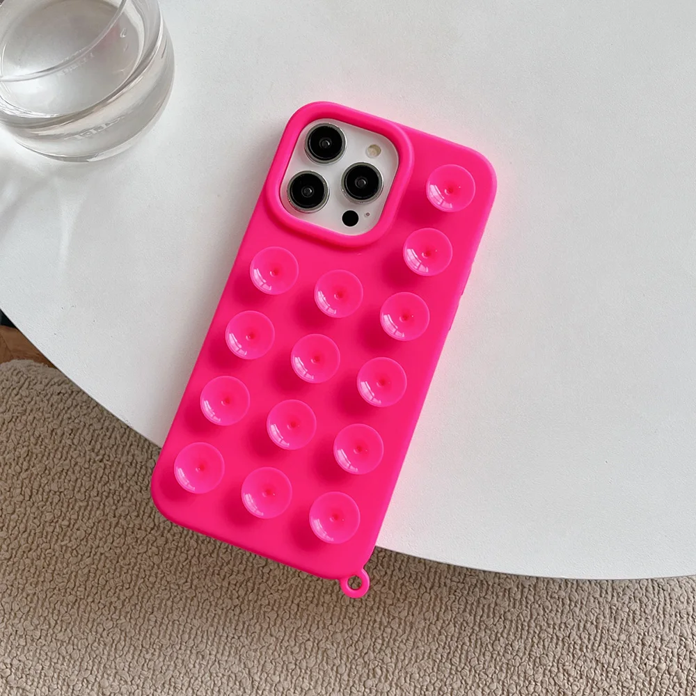 S567bfaeacc8b41de9060b5648346edeeM.webp 3D Suction Cup Silicone Phone Case For iPhone 16 Pro Case iPhone 13 15 17 11 12 14 Pro Max Anti Slip Wall Stand Back Cover Coque