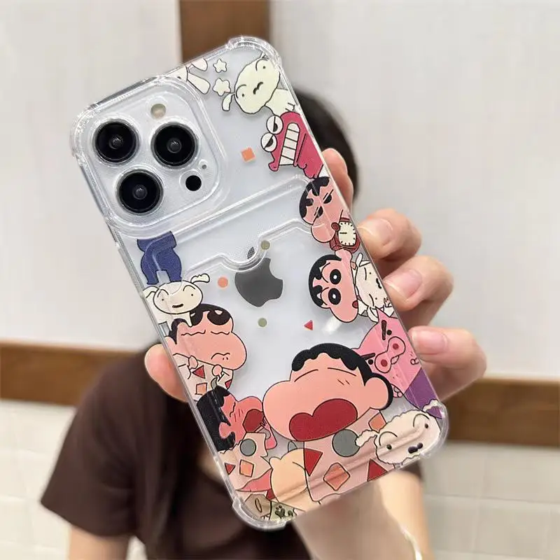 S571239ae89214ac3a032b9217bd6752eO.webp Cute Crayons Shin-chans Photo Card Slot Wallet Case For iPhone 17 Pro 17 Air 15 Pro Max 16 14 13 12 11 Plus 16e Cover Funda Sili