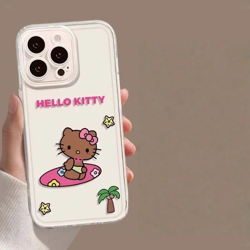 Kawaii Kitty Cartoon Cat Phone Case For IPhone 17 16 14 13 11 Pro Max 15 Plus 12 Mini 16E Air Cartoon Fashion Cover