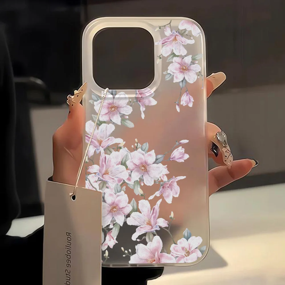 INS Flower Soft Phone Case for iPhone 16 Pro Max Case iPhone 17 15 13 14 12 11 Pro 12 Mini Plus Silicone Shockproof Back Cover
