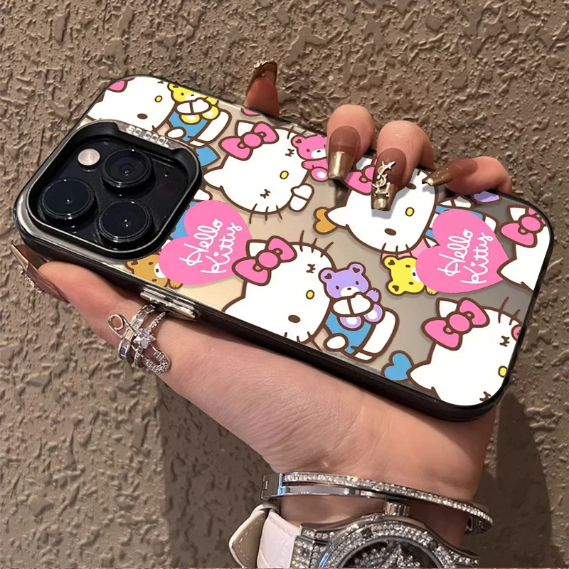 Cute Kitty Cartoon Cat Case for iPhone 17 16 15 14 13 12 11 Pro Max Plus 17 Air 16E X XR XS Max Hard Shockproof Bumper Cover