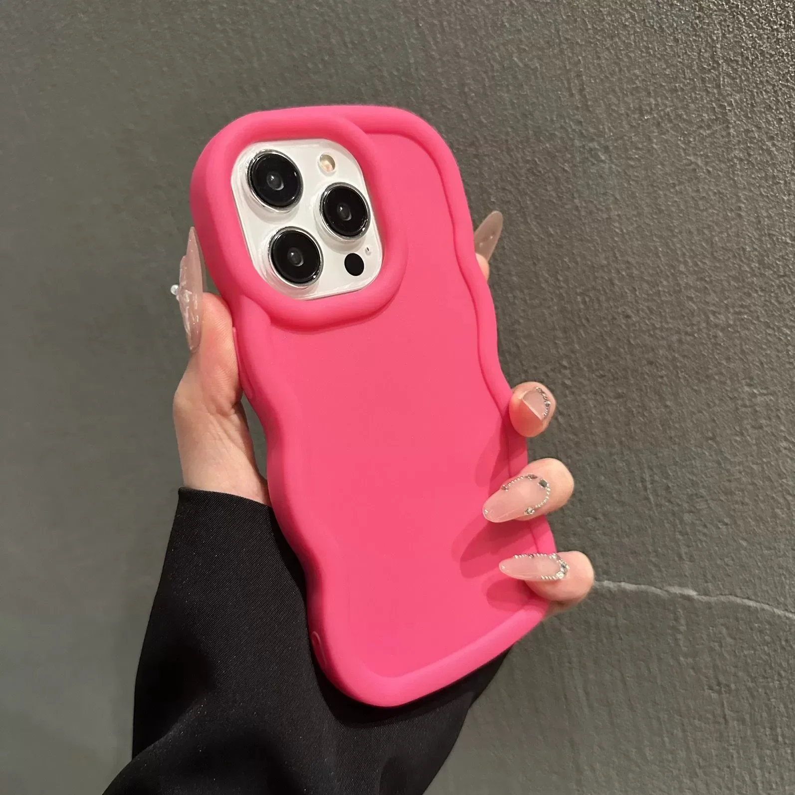 S58a0633791634fe1bf217cc86dfc8a9az-4.webp Soft Candy Curly Wave Phone Case For iPhone 11 12 13 14 15 16 17 Air Pro Max 7 8 Plus X XR XS SE Shockproof Bumper Cover Capa