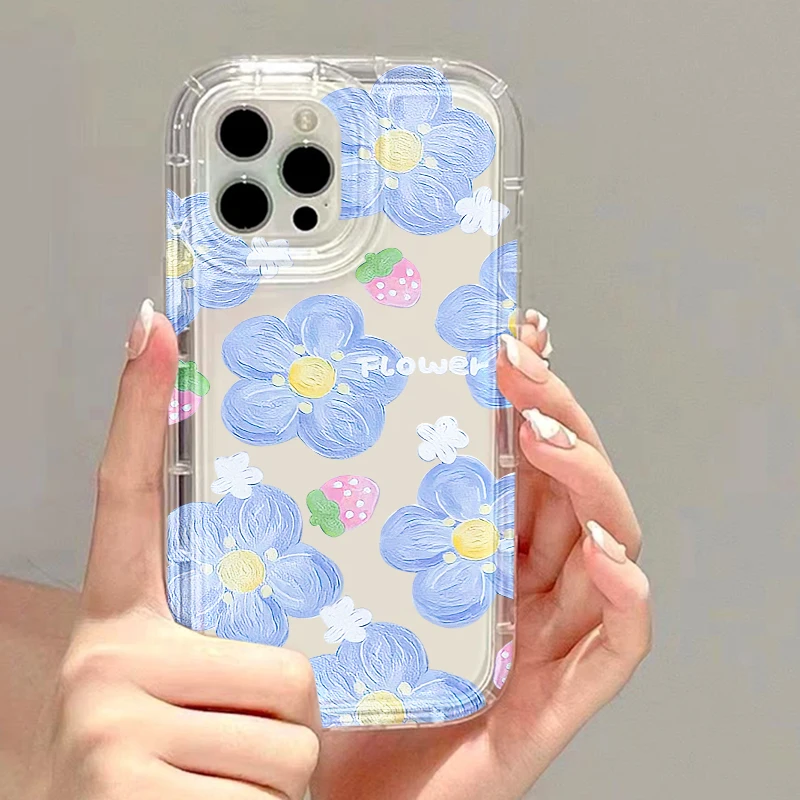 S593dacf48f214d7fa328f2ad8ad6c996g.webp Flower Phone Cases For iPhone 17 Case iPhone 16 Pro Max 17 Air 15 11 14 13 12 Promax 16 15 Plus Clear Carcasa Soft Silicon Cover