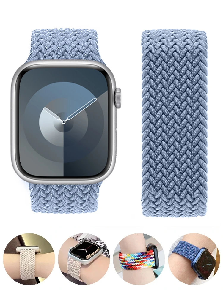 Braided Solo Loop For Apple watch Band 44mm 45mm 42mm 40mm 41mm 46mm Bracelet correa iwatch Series Ultra 2 10 9 SE 8 7 6 5 Strap