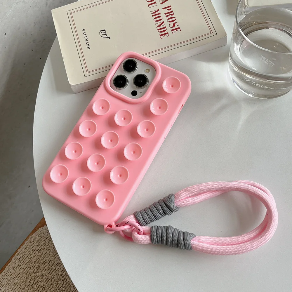 S5998ac5f81ef458281fa5f7086bbf69bZ.webp 3D Suction Cup Silicone Phone Case For iPhone 16 Pro Case iPhone 13 15 17 11 12 14 Pro Max Anti Slip Wall Stand Back Cover Coque