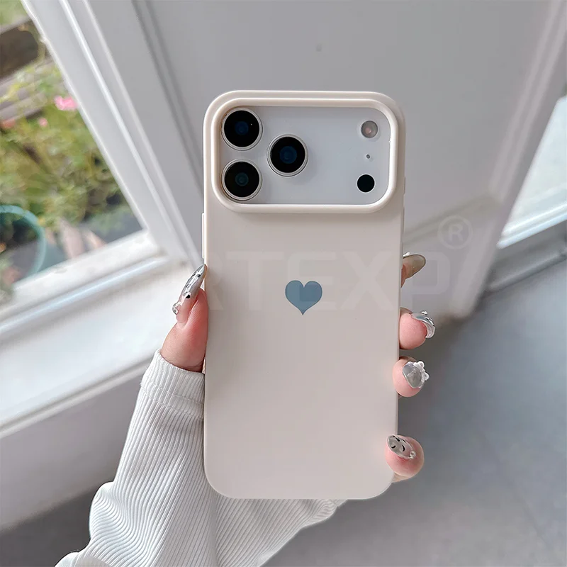 Love Heart Matte Candy Color Silicone TPU Soft Case For Iphone 17 Pro 17 Promax 17 Air 17 Solid Color Frosted Shell ﻿