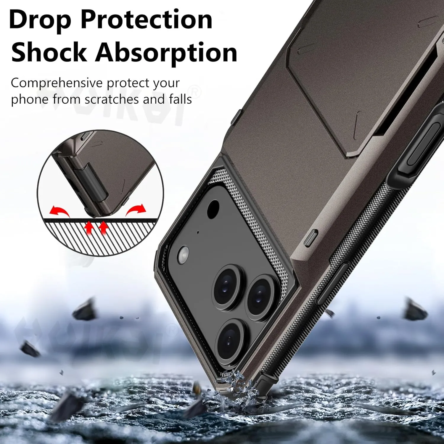 S5a1ca4c353124bfc9008f13fd2d366d3D.webp Card Holder Case For iPhone 17 Pro Max 16 15 Pro Max 14 13 12 11 Heavy Duty Wallet Hidden Flip Slot Protective Hard Back Covers