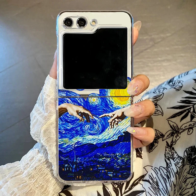 S5a204219de8e4899908835a1d7f6726cr.webp Retro Great Art Van Oil Painting Phone Case For Samsung Galaxy Z Flip 6 5 Hard PC Cover For Galaxy Z Flip 5 4 7 Clear Shell
