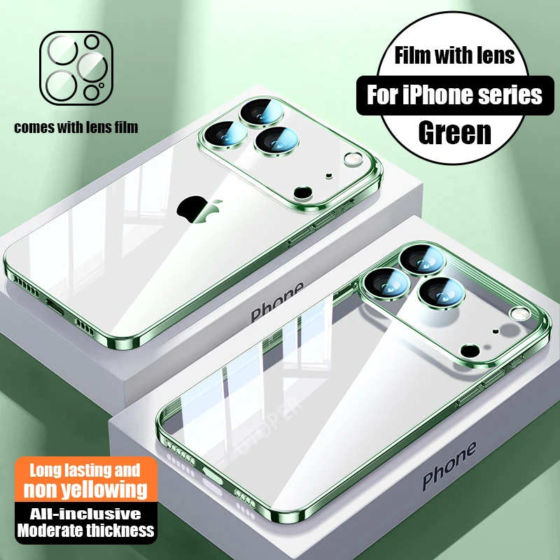 S5d630f8fb147413ca16f594c50bb8abdU.webp New Full Lens Protect Ultra Thin Transparent TPU Plating Case for iPhone 17 Air 16 15 14 13 12 11 Pro Max Plus Soft HD Cover