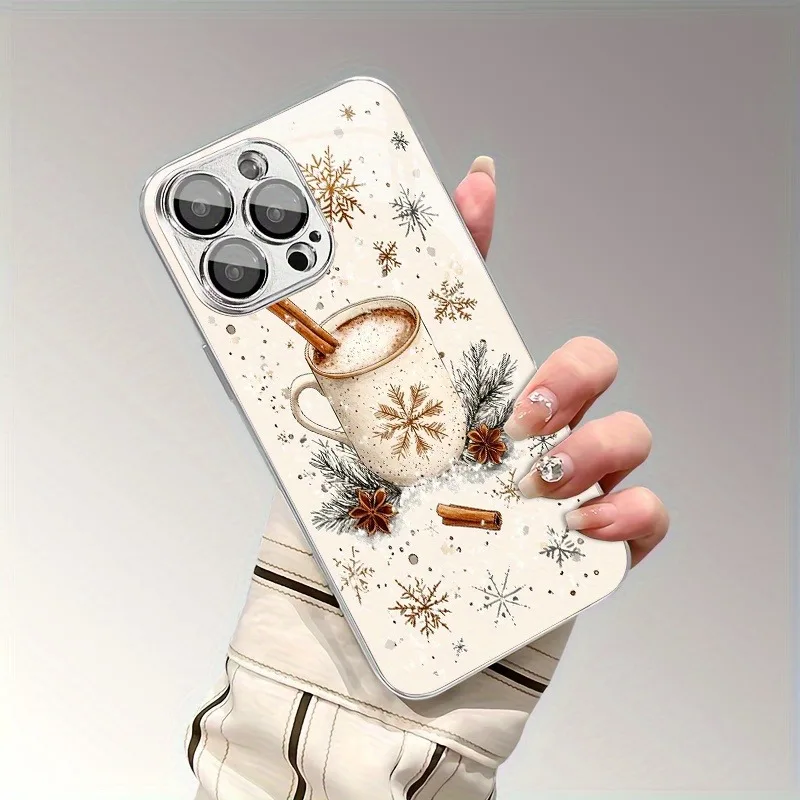S5ecae639e7034b3985fc0f3989609147v.webp Christmas Snowflake Pattern Glass Electroplated Silver Phone Case For iPhone 17 16 15 14 13 12 11 Pro Max Plus 16E 17 Air Cover
