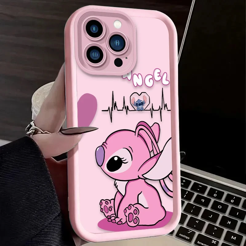 S5edc0ae5f39340bdac854804dd58e5c21.webp Cartoon Stitch Angel Cute Couple Phone Case For iPhone 15 14 13 12 11 Pro Max X XS Max XR 12 13 Mini 7 Plus Shockproof Soft Cover