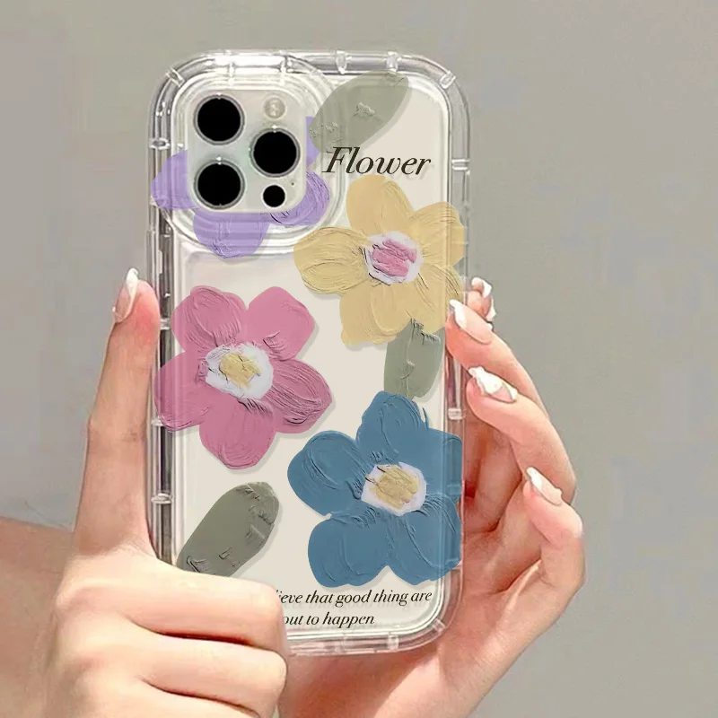 S5fac2404647149aba11ae8aa254fc0a8M.webp Flower Phone Case For iPhone 14 Pro Max Case iPhone 17 13 11 12 16 15 Pro Max XR X Xs Max 7 8 Plus SE 2020 Airbag Clear Cover