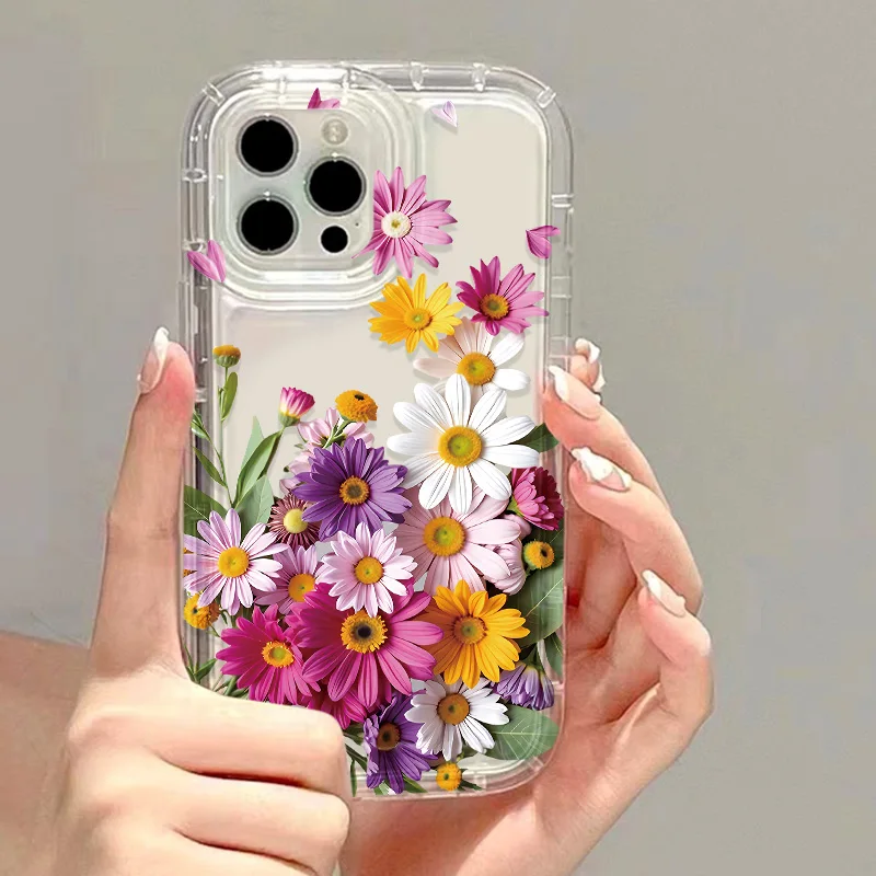 S60587de3296a41528a3619bde6d8b387J.webp Flower Phone Case For iPhone 17 16 Pro Max Case iPhone 15 13 11 14 12 Pro Max 16E 8 7 Plus XR XS SE Transparent Shockproof Cover