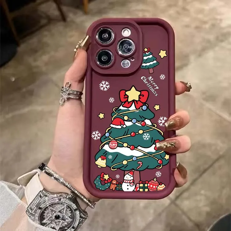 S61b2c3bff0d74b649ace5fb9d2aa0693p.webp Christmas Tree Graphic Phone Case For iPhone 17 14 15 16 Pro Max Air Plus 16E 12 13 Mini Silicone Shell Shockproof Luxury Cover