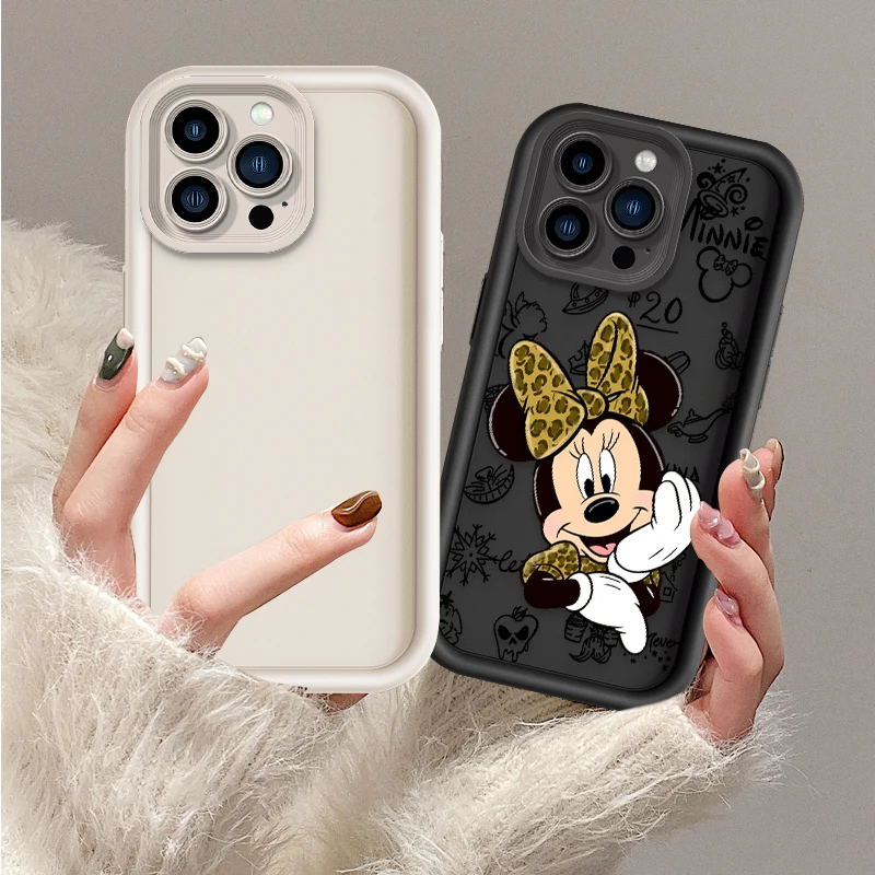 Mini Mouse For iPhone 16 15 14 13 12 11 Pro Max XS Max X XR 7 8 Plus 6S 5S Liquid Eye Ladder Phone Case Christmas Gift