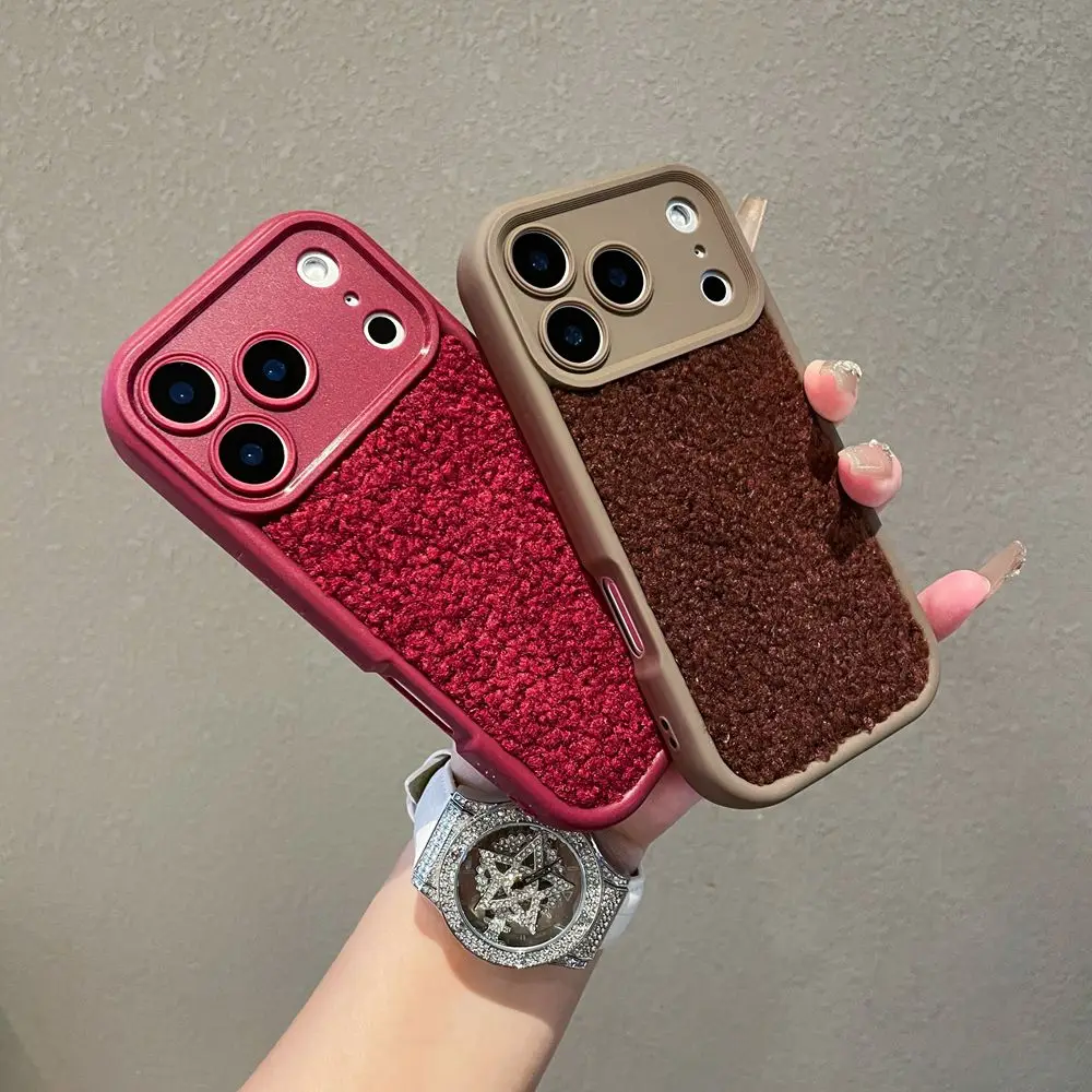 S628f81c2c627413da332cc2b09864077i-1.webp Cute Fluffy Phone Case For iPhone 17 11 12 13 14 15 Pro Max 16 Plus XR XS Max Plush Solid Color Cover Soft Plush Coque