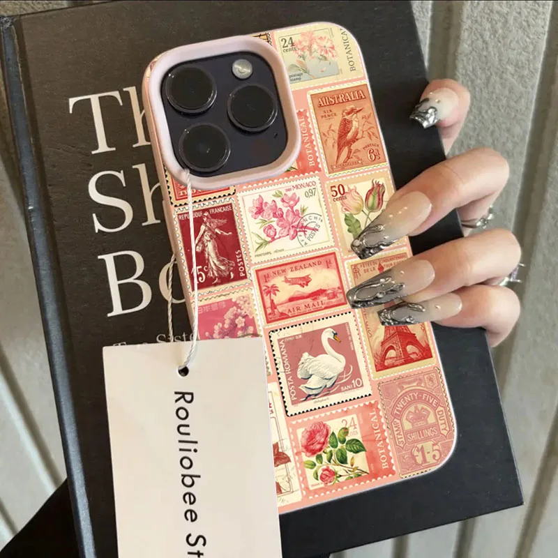 S633497186b42421aa7c1f99e4ef2e3c0Z.webp Vibrant Retro Stamp Lichee Design Phone Case For iPhone 17 16 15 14 Pro Max Plus Air 11 12 13 16 Plus XR XS 16E Shockproof Cover