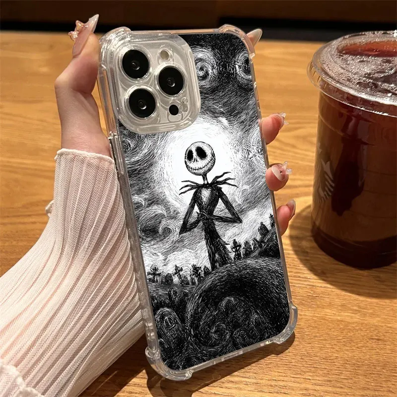 S635082730d25439aadb9024fc477ea132.webp Halloween Jack Sally Skellington Phone Case Clear For iPhone 17 16 14 15 11 12 13 Pro Max 16E 15 16 Plus 17 Air Shockproof Cover