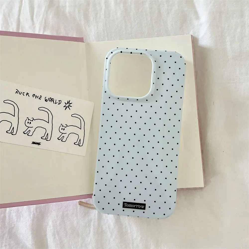 S6373deb5e4c843469de90208e3c2dadek-1.webp INS Polka Dot Small Fresh Mobile Phone Case for iPhone 17 16 15 14 13 12 Pro Max 11 Ultra Slim Shockproof Cover for iPhone 17Pro