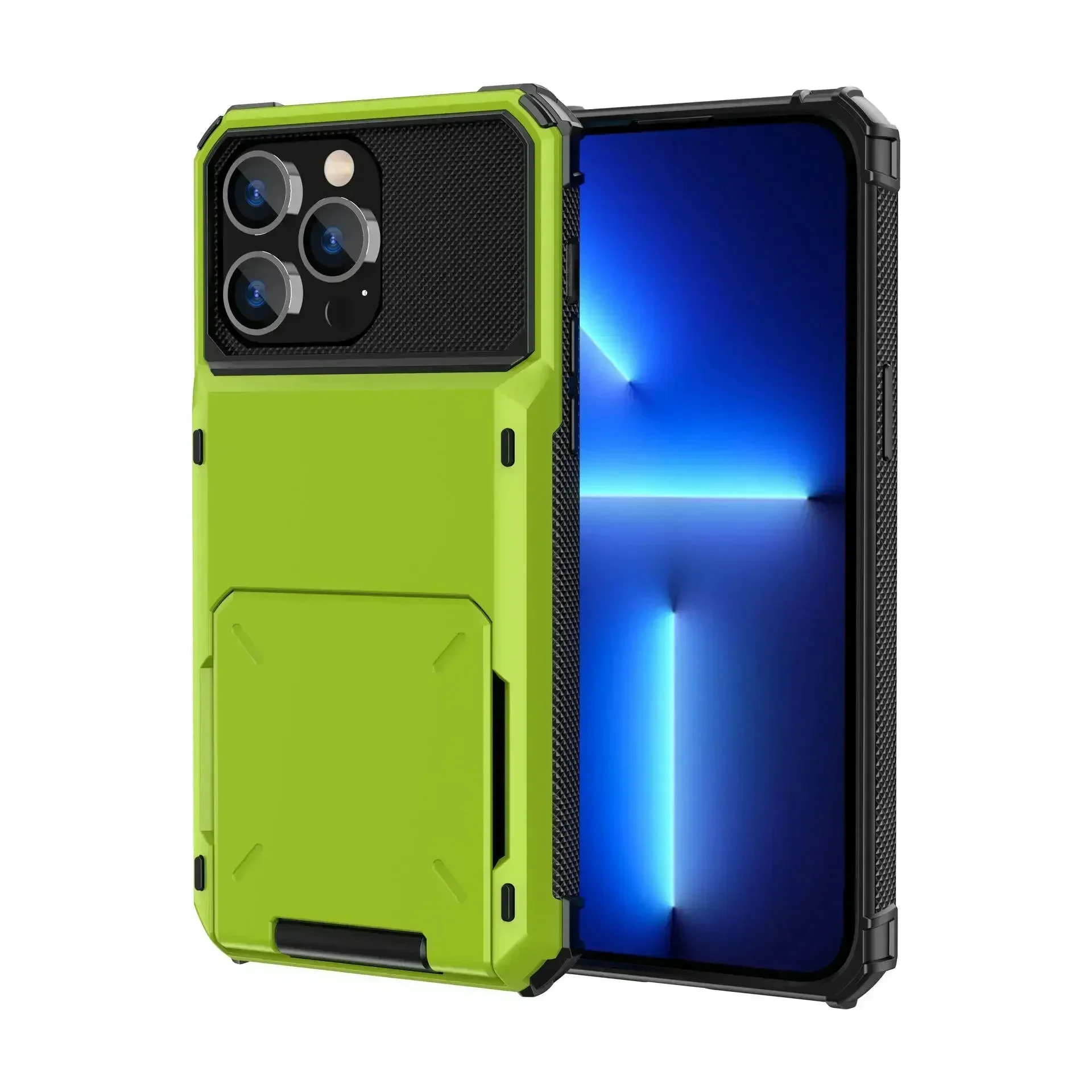 S63d03187c5d047369b10f22f3958ef06d.webp Card Holder Case For iPhone 17 Pro Max 16 15 Pro Max 14 13 12 11 Heavy Duty Wallet Hidden Flip Slot Protective Hard Back Covers