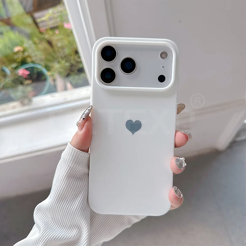 Love Heart Matte Candy Color Silicone TPU Soft Case For Iphone 17 Pro 17 Promax 17 Air 17 Solid Color Frosted Shell ﻿