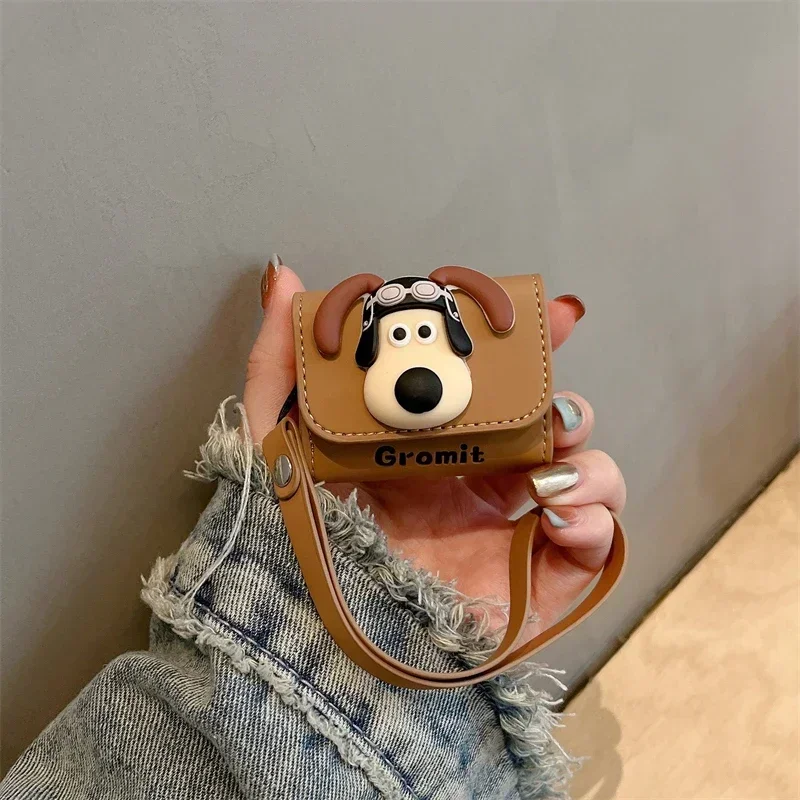 S67087516bc2d40909551de77e3dae058g.webp Anime3D Pilot Dog Cartoon Soft Leather Earphone Case For Airpods 3 Pro With Hand Strap Protective Cover For Airpods 1 2