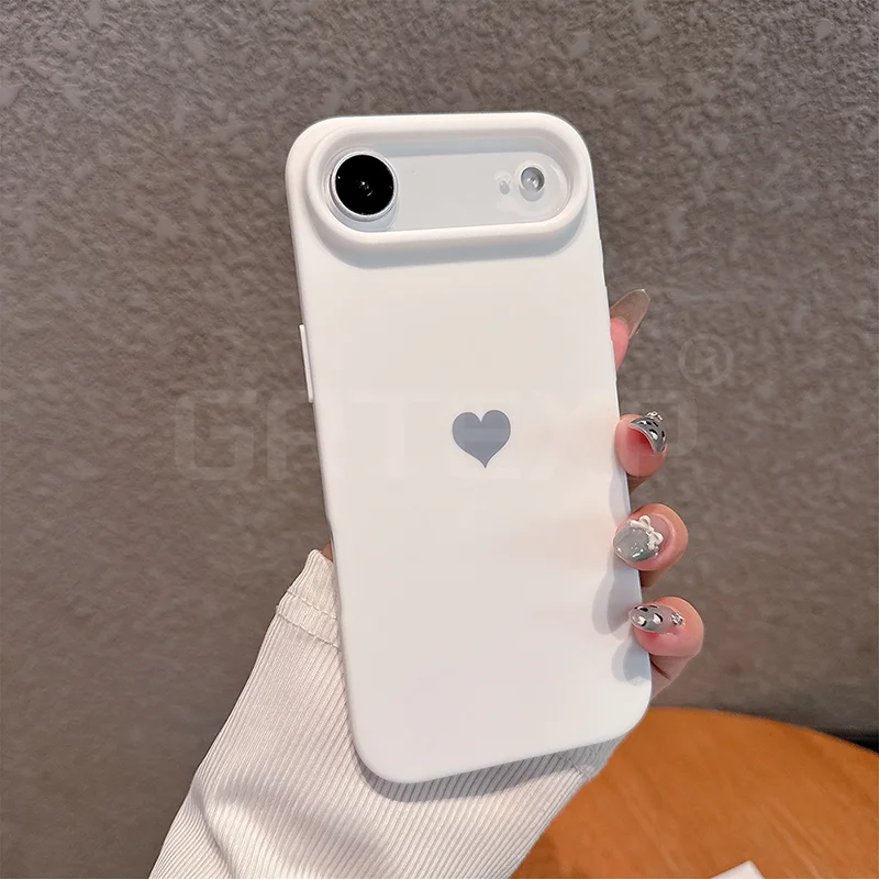 S67b65caf8db649b49cde9388d469bae7v.webp Matte Candy Color Love Heart Silicone TPU Soft Case For Iphone 17 Pro 17 Promax 17 Air Solid Color Frosted Shell 
