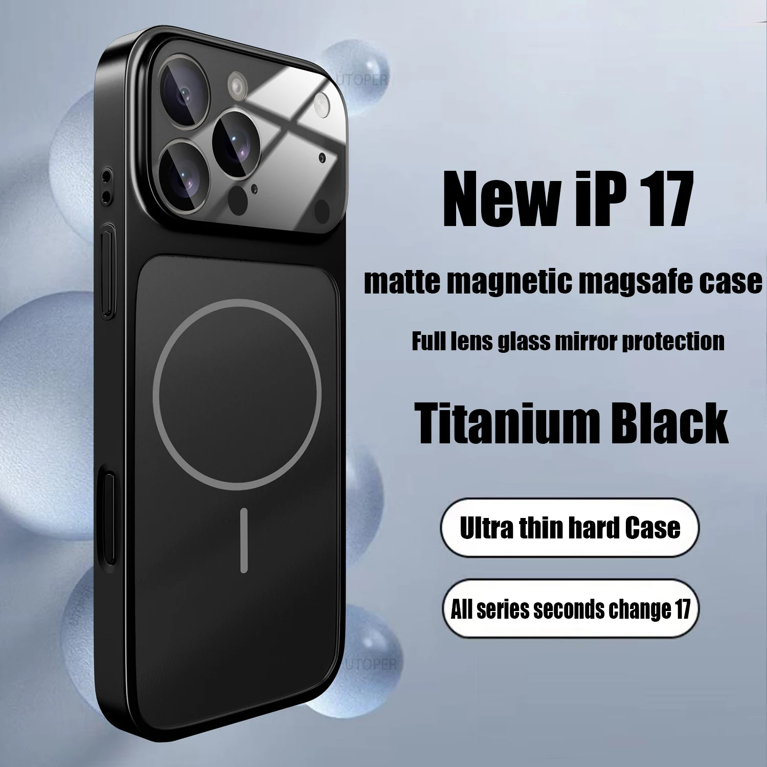 S681afbb62cdf4cdf87e8242fd90a5ef6B.webp Luxury Large Frame Glass Lens Protect New Phone Case for iPhone 17 Air 16 15 14 13 Pro Max 17 Pro Magsafe Magnetic PC Hard Cover
