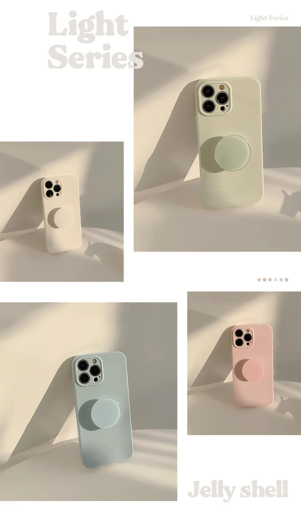 S687540d5398e40c680dc88811f0fb8a8l-1.webp Candy Color With Holder Shockproof Case For iPhone 17 16 15 14 13 12 11 Pro Max Plus Plain Soft Silicone Bumper Cover