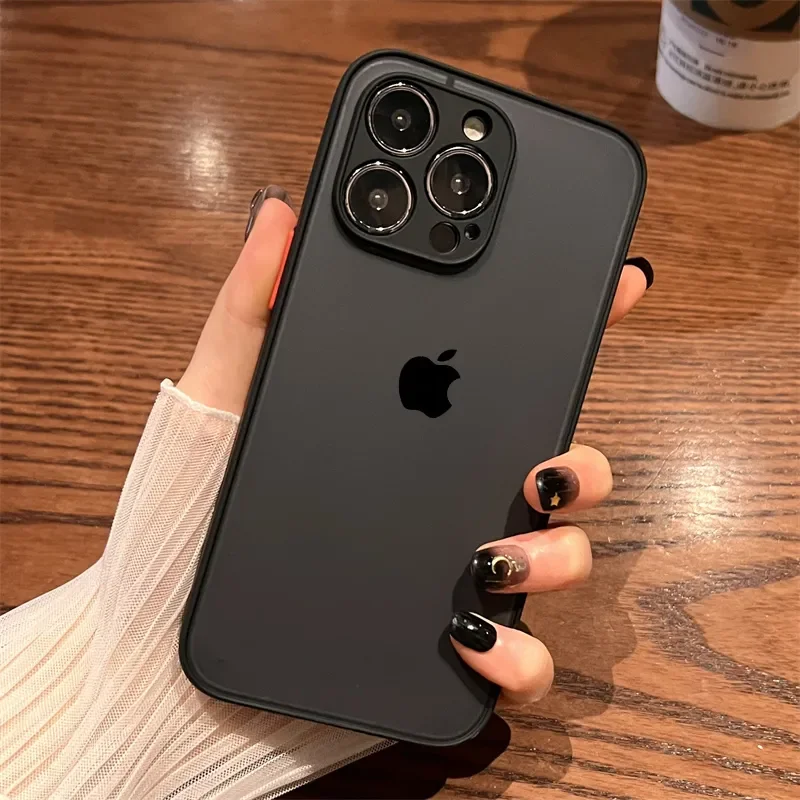 Luxury Shockproof Matte Phone Case For iPhone 17 16 15 14 13 12 11 Pro Max XR XS X 7 8 Plus Mini SE 2 Bumper Transparent Cover