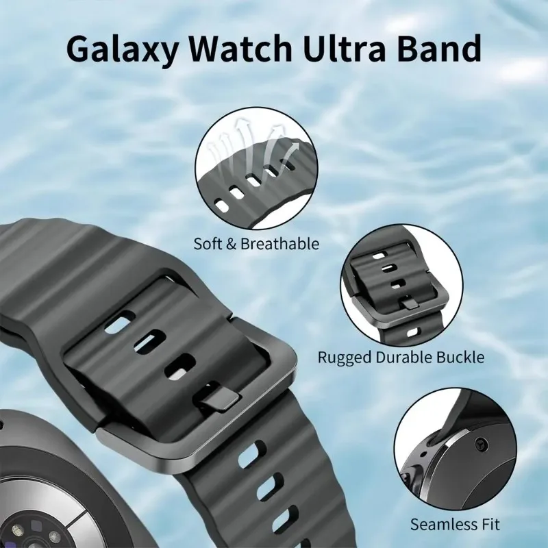 Original Silicone Strap For Samsung Galaxy Watch 8 Classic 46mm Sports Breathable Bracelet Wristband For Galaxy Watch 8 44/40mm