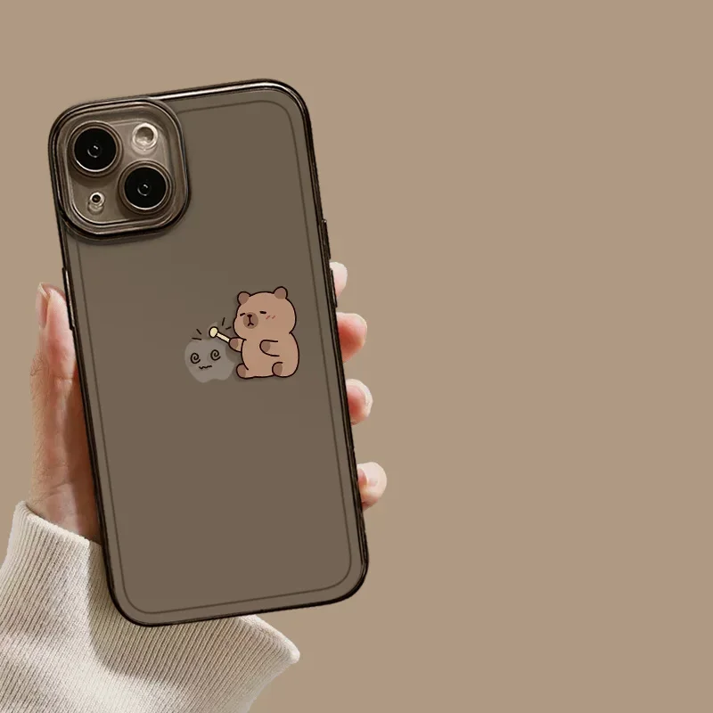 S6c30caf49ca04c7980ff0f62e50079feh.webp Funny Cartoon Capybara Phone Case For iPhone 16 15 13 11 12 14 Pro Max Mini 7 8 Plus SE X XS XR 16E Shockproof Transparent Cover