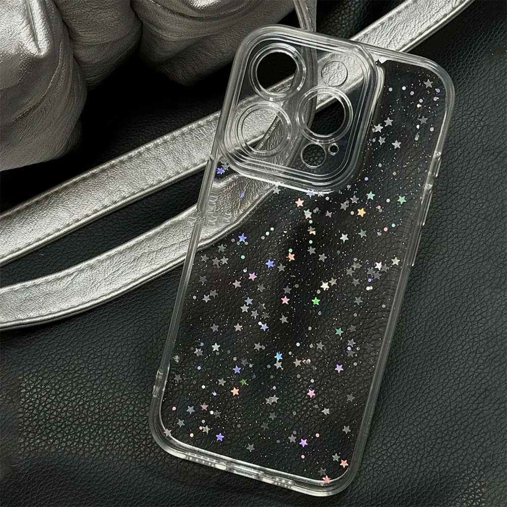 S6c7168133f7244c3b396c1e5530cc68b5.webp Luxury Clear Star Bling Glitter Phone Case For iPhone 17 16 15 14 13 12 11 Pro Max XR X XS 8Plus Sparkle Shockproof Bumper Cover