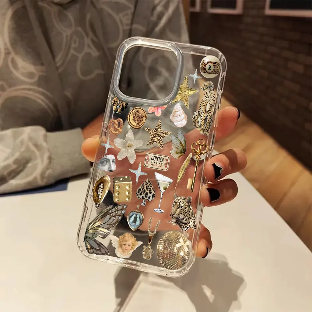 S6e41c1c59c9547d58b37fda9fabb5929x.webp Aesthetic Clear Phone Case Golden Leopard Print Sticker Designed Cover For iPhone 17 16 15 14 13 12 11 Pro Max Plus XR X XS 7 8