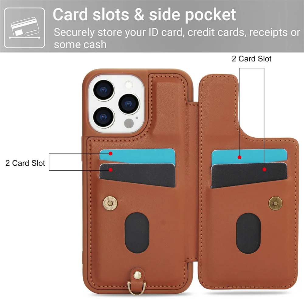 S6f40aaeb5f3d4cccb4f822d9b89ddda0P.webp 3IN1 Crossbody Rope Wrist Strap Flowers Leather Wallet Phone Case For iPhone 17 15 11 12 13 14 16 Pro Max Air X S 7 8 Plus Cover