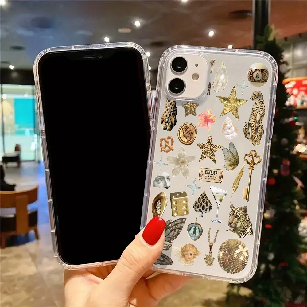 S6f70d8b80efc457a94f31f2889830db7Q.webp Aesthetic Clear Phone Case Golden Leopard Print Sticker Designed Cover For iPhone 17 16 15 14 13 12 11 Pro Max Plus XR X XS 7 8