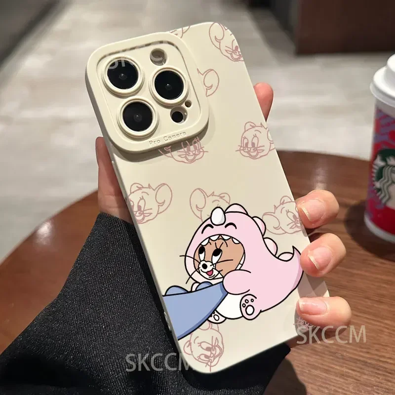 S6fcdbb0ae00d473d83346cc4fee89c0bl-2.webp Cartoon Tom and Jerry Couple Phone Case For iPhone 16 11 12 13 14 15 Pro Max Mini Plus XS X XR Max 7 8 SE Shockproof Back Cover
